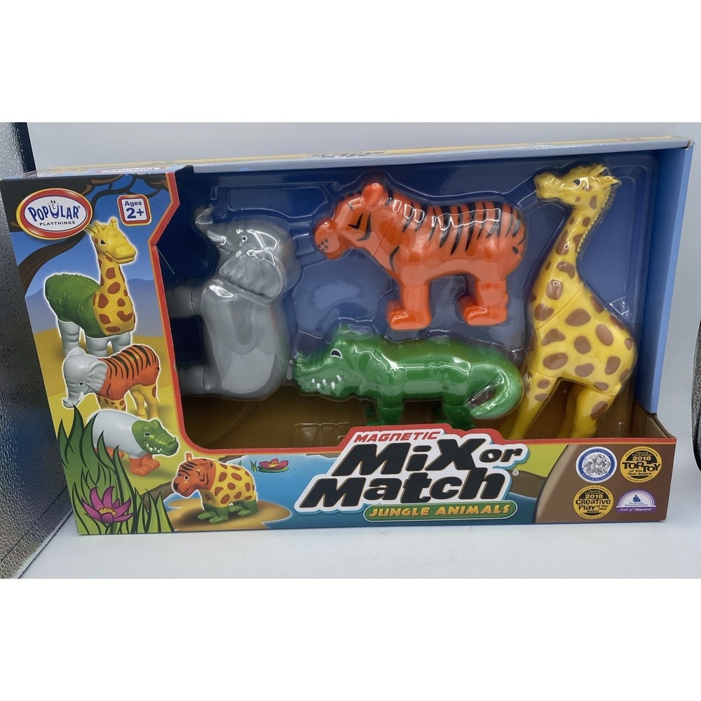 2018 Magnetic Mix or Match Jungle Animals Play Set 16 Pieces Sealed Made Well